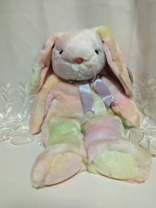 Ty Beanie Buddy - Hippie The Multi-colored Bunny (14in) wrinkled fur - Vintage Beanies Canada
