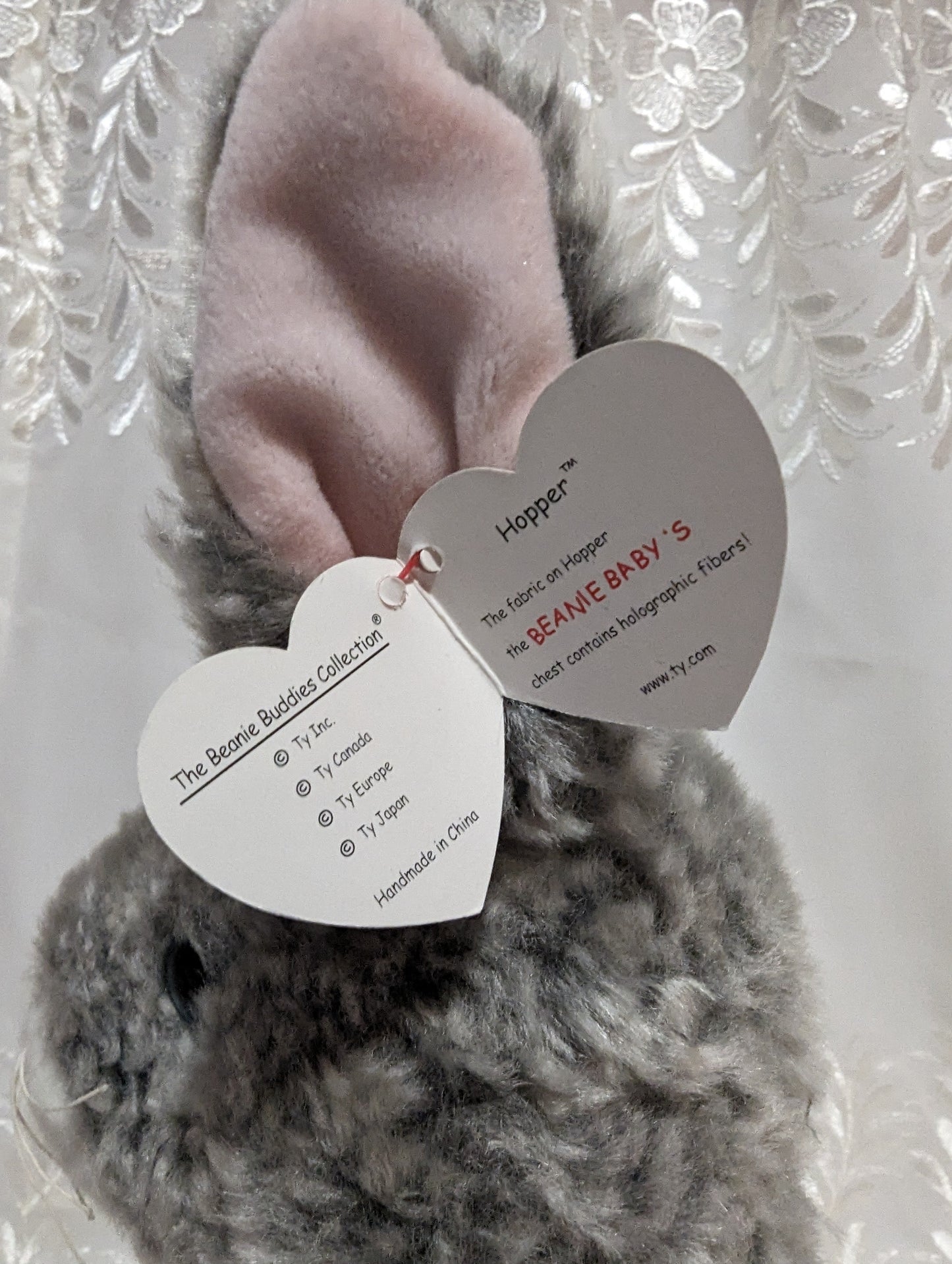 Ty Beanie Buddy - Hopper The Gray Bunny Rabbit (12in) - Vintage Beanies Canada