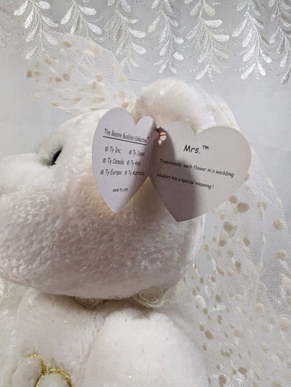 Ty Beanie Buddy - Mrs. The Bride Bear (14in) - Vintage Beanies Canada