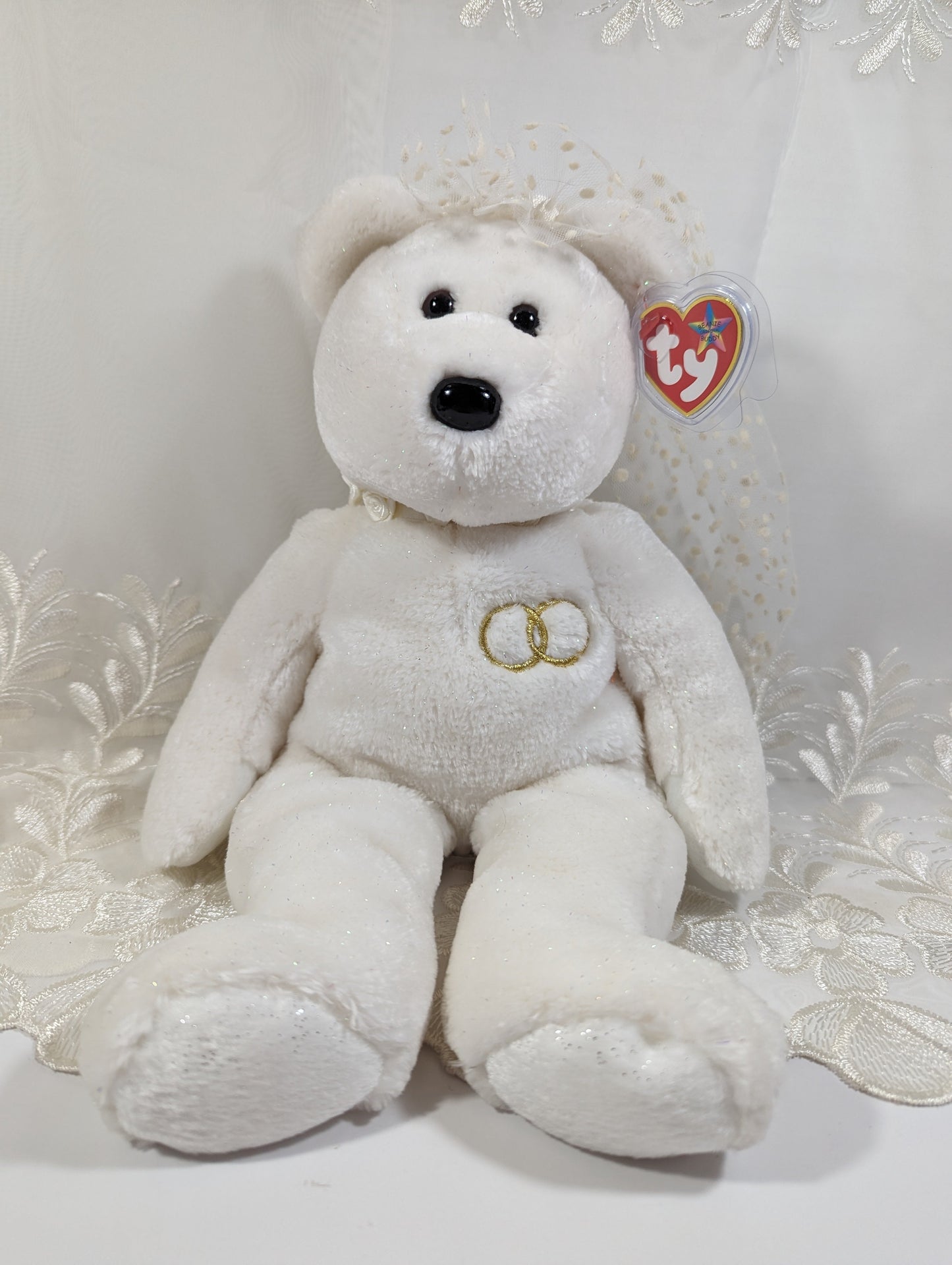 Ty Beanie Buddy - Mrs. The Bride Bear (14in) - Vintage Beanies Canada