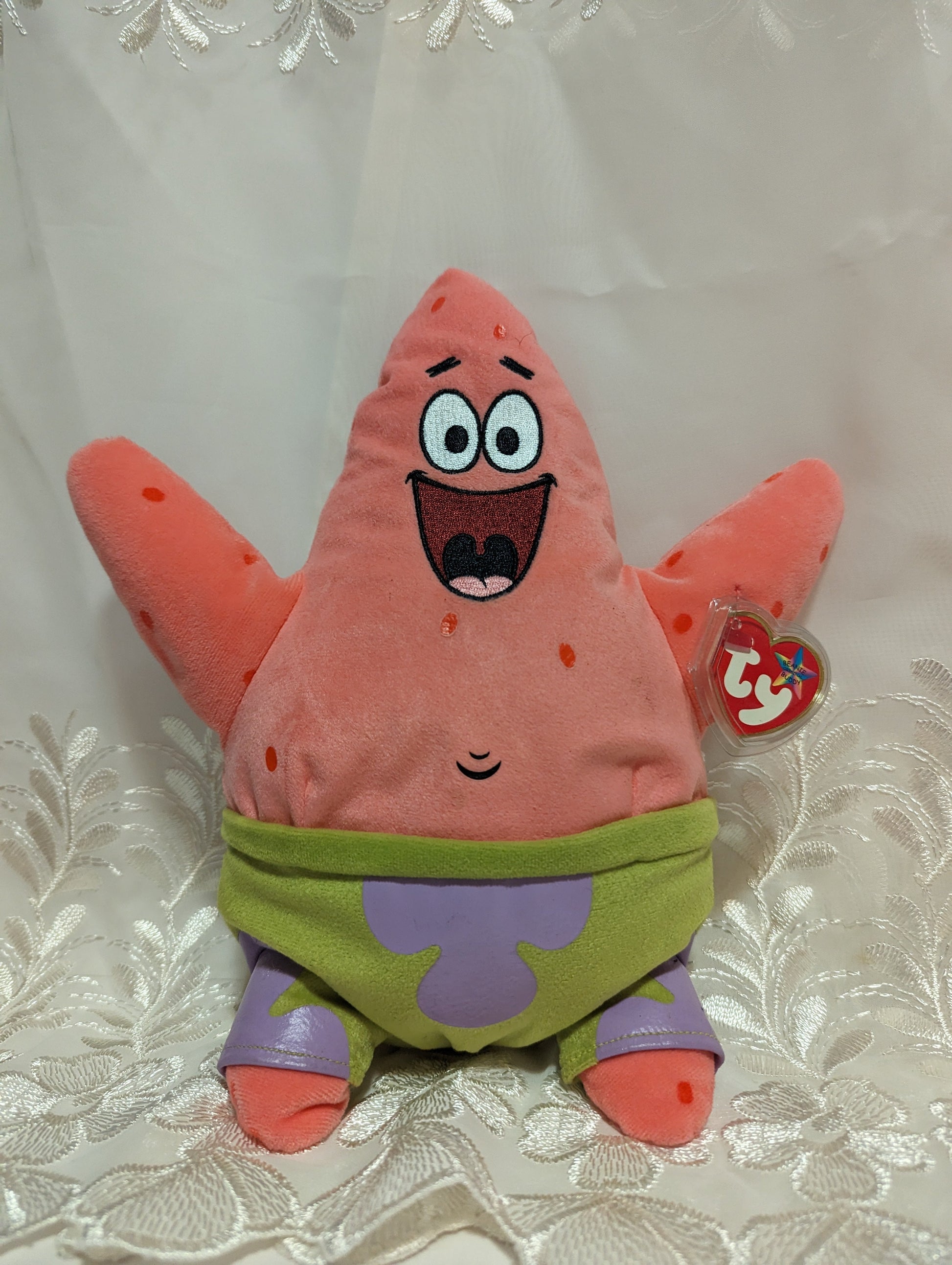 Ty Beanie Buddy - Patrick the starfish from SpongeBob (12in) Near Mint - Vintage Beanies Canada