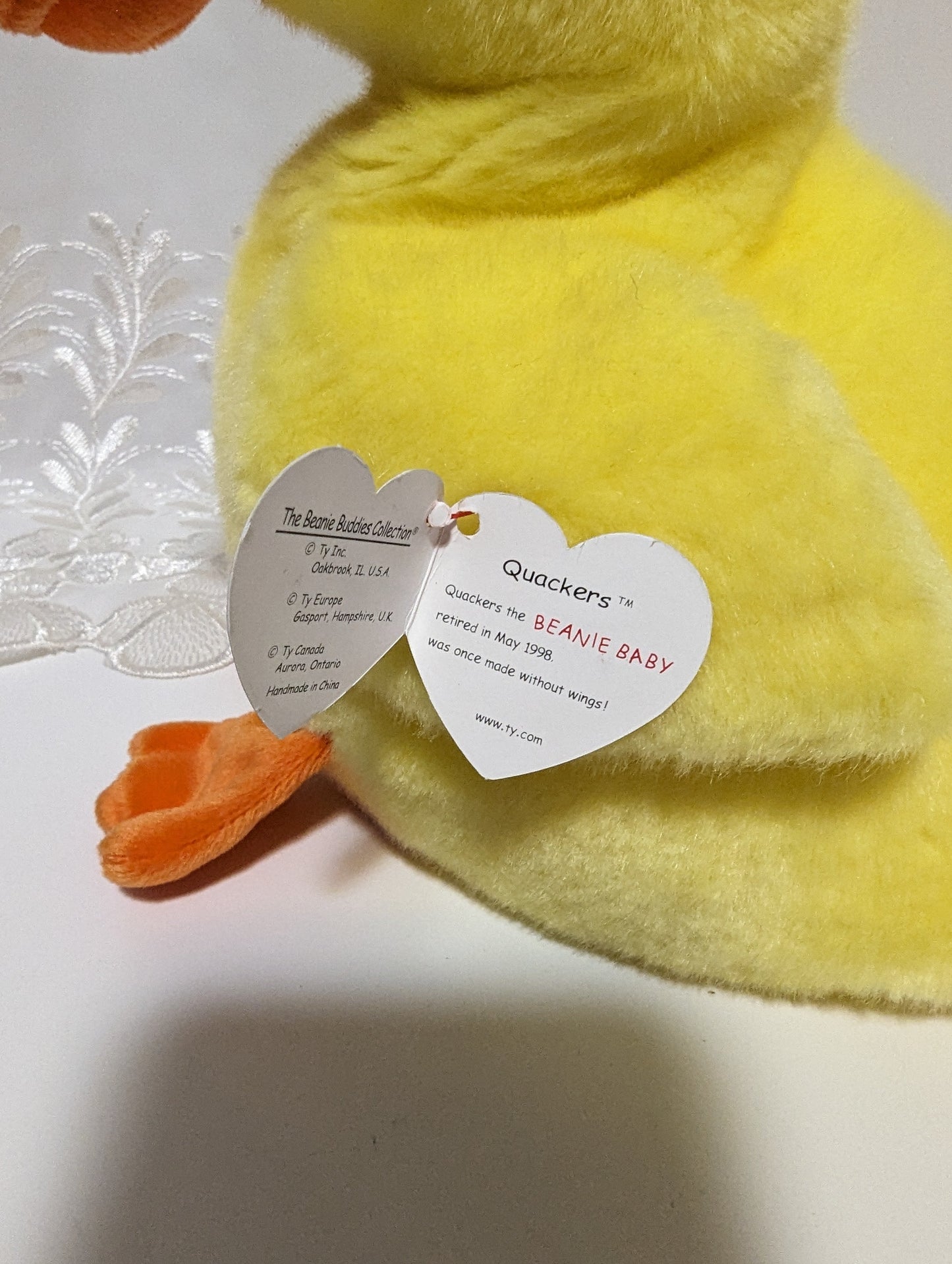 Ty Beanie Buddy - Quackers The Duck (9in) - Vintage Beanies Canada