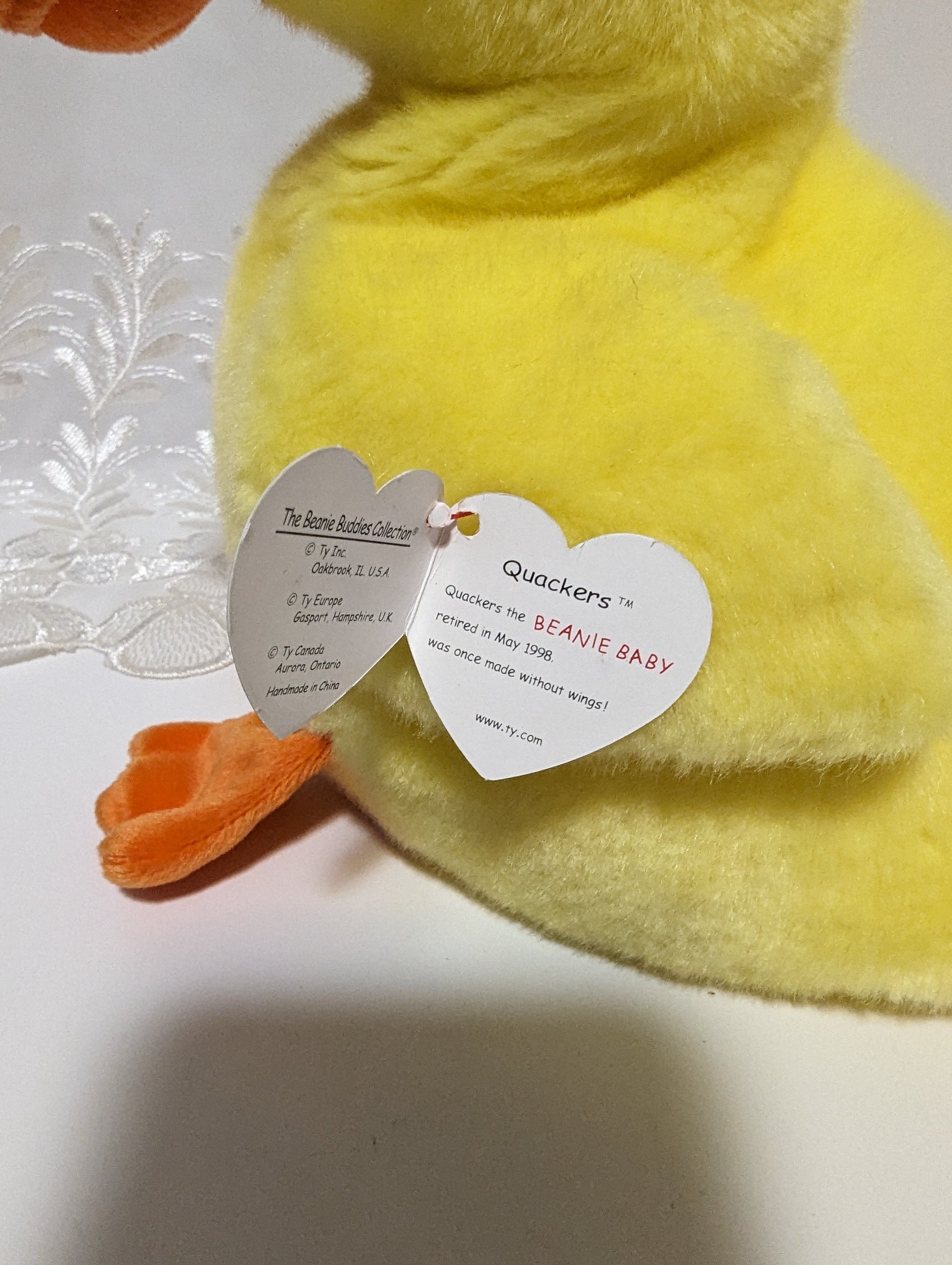 Ty Beanie Buddy - Quackers The Duck (9in) - Vintage Beanies Canada