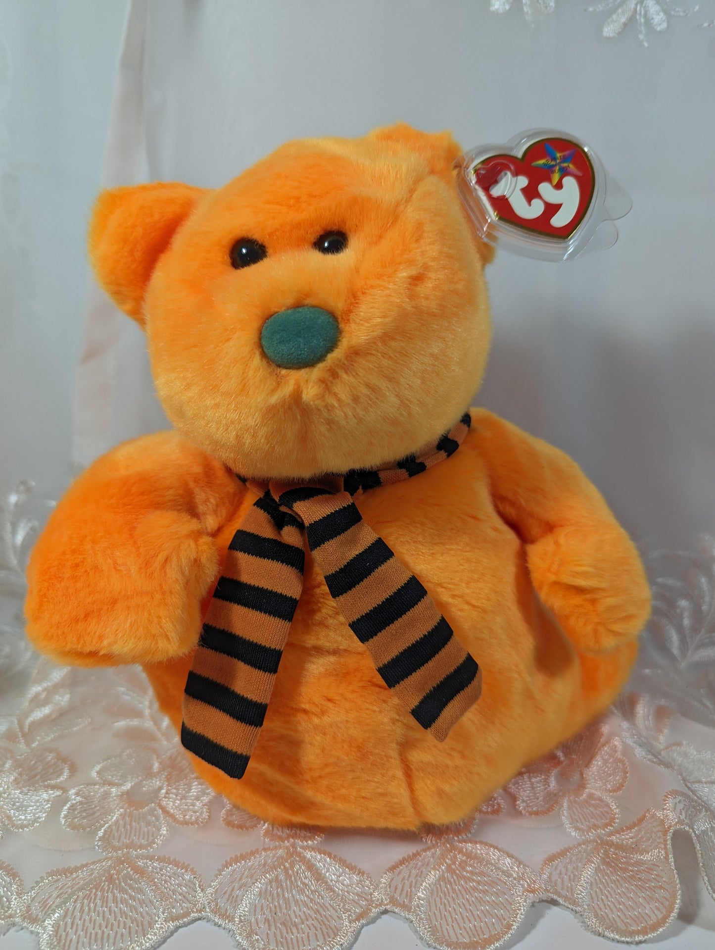 Ty Beanie Buddy - Shivers The Orange Ghost Bear (10in) - Vintage Beanies Canada