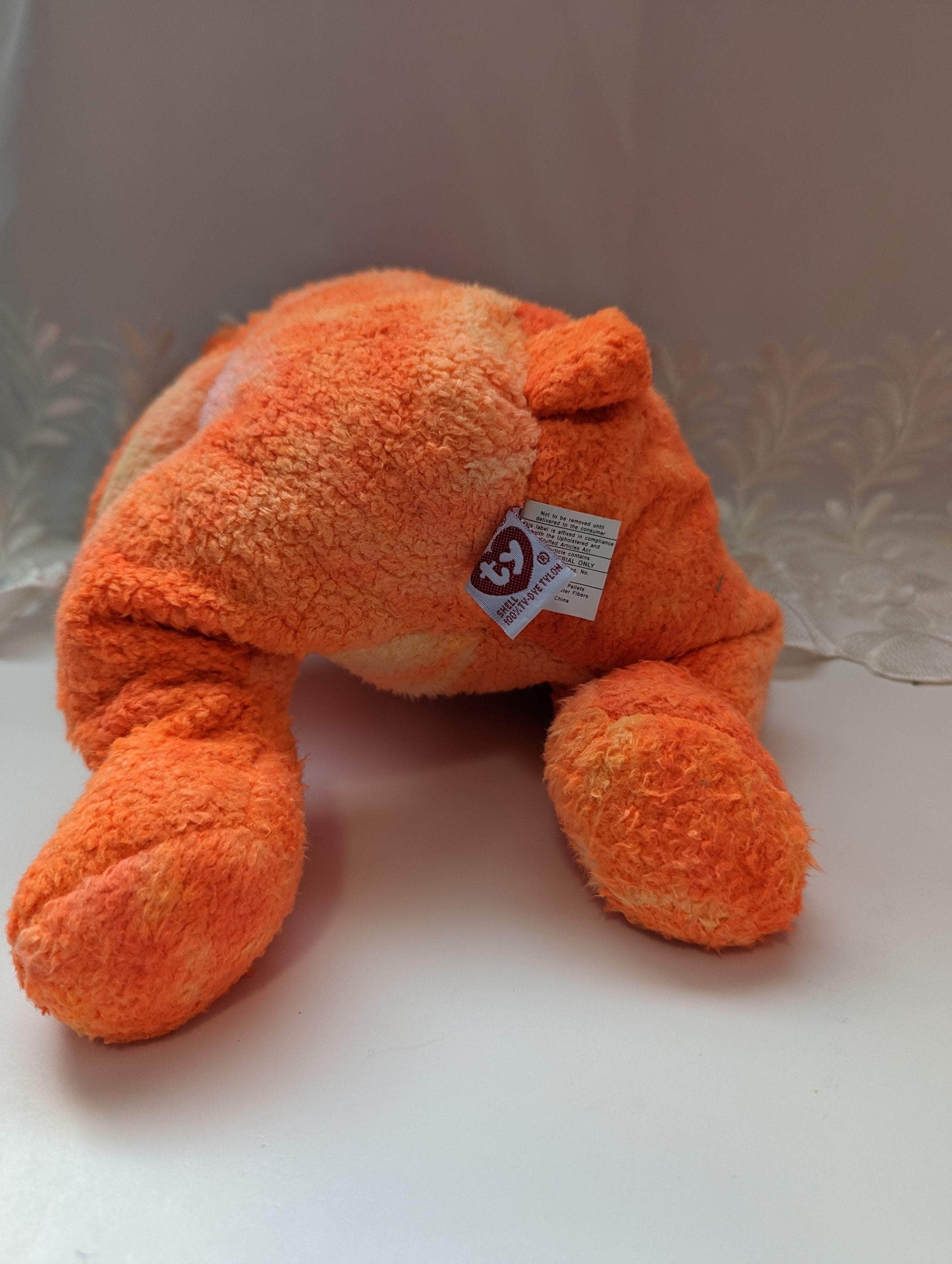 Ty Beanie Buddy - Tangerine The Bear (Terry Cloth Version) 10in - Vintage Beanies Canada