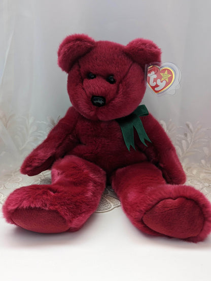 Ty Beanie Buddy - Teddy The Cranberry Bear (12in) - Vintage Beanies Canada