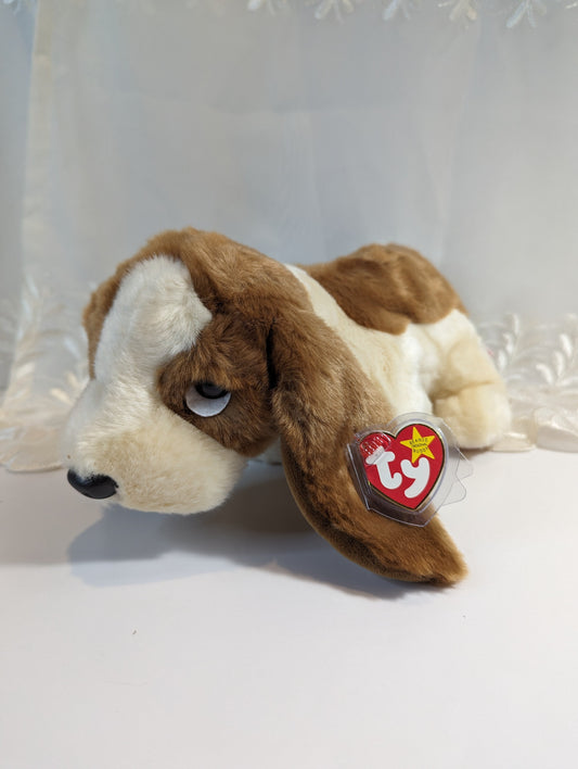 Ty Beanie Buddy - Tracker The Basset Hound Dog (11in) Wrinkled Fabric - Vintage Beanies Canada