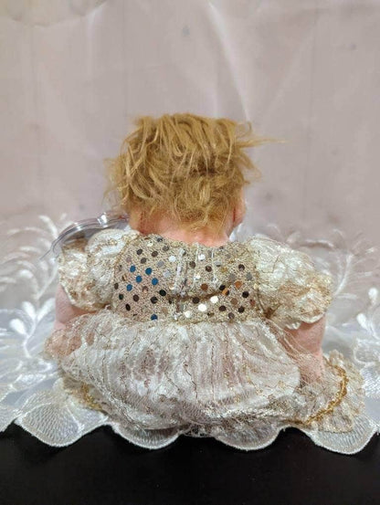 Ty Beanie Kids - Precious The Girl Doll Wearing Beautiful Gold Dress Ty Gear (10in) - Vintage Beanies Canada