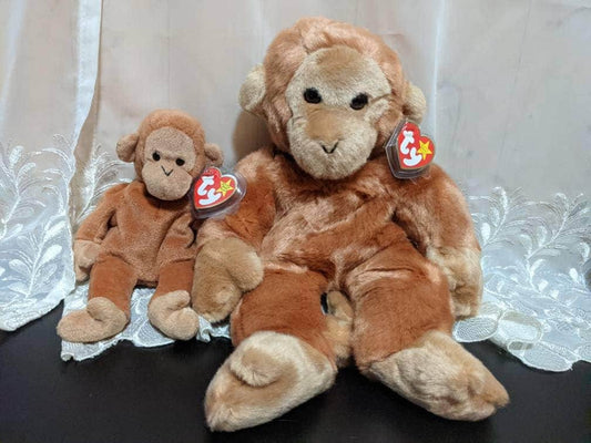 Ty Bongo The Monkey Beanie Baby + Beanie Buddy lot (Sold As set) - Vintage Beanies Canada