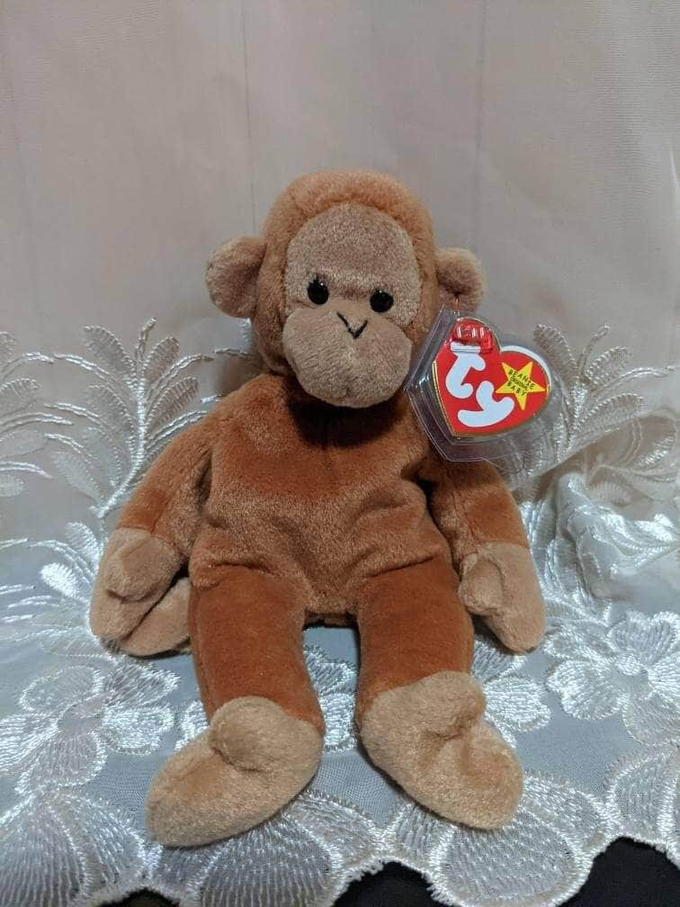 Ty Bongo The Monkey Beanie Baby + Beanie Buddy lot (Sold As set) - Vintage Beanies Canada