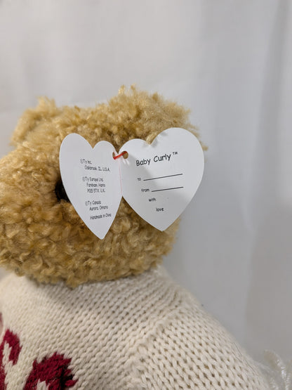 Ty Classic Collection - Baby Curly The Bear With USA Shirt (11 in) - Vintage Beanies Canada