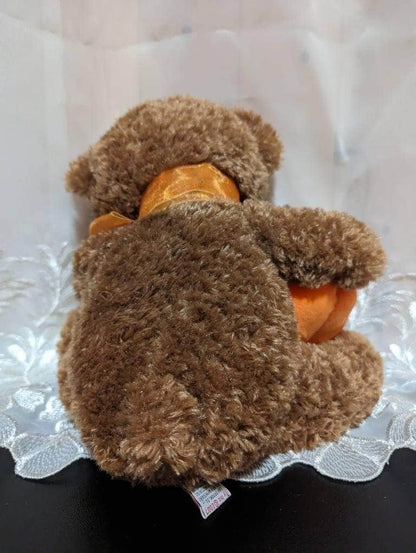 Ty Classic Collection - Bumpkin The Super Soft Brown Halloween bear Holding A Pumpkin (13in) - Vintage Beanies Canada