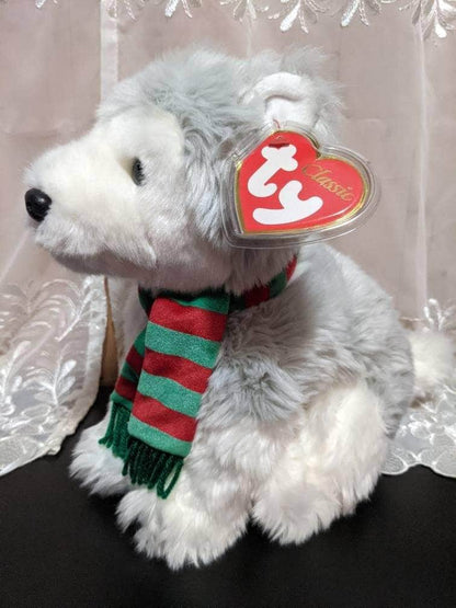 Ty Classic Collection - Dancer The Fluffy Dog With Scarf (15in) Near Mint - Vintage Beanies Canada