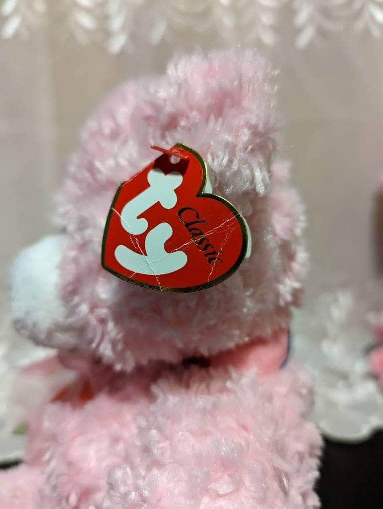 Ty Classic Collection - Dewdrops The Pink Teddy Bear (12.5in) Non-mint Hang Tag - Vintage Beanies Canada