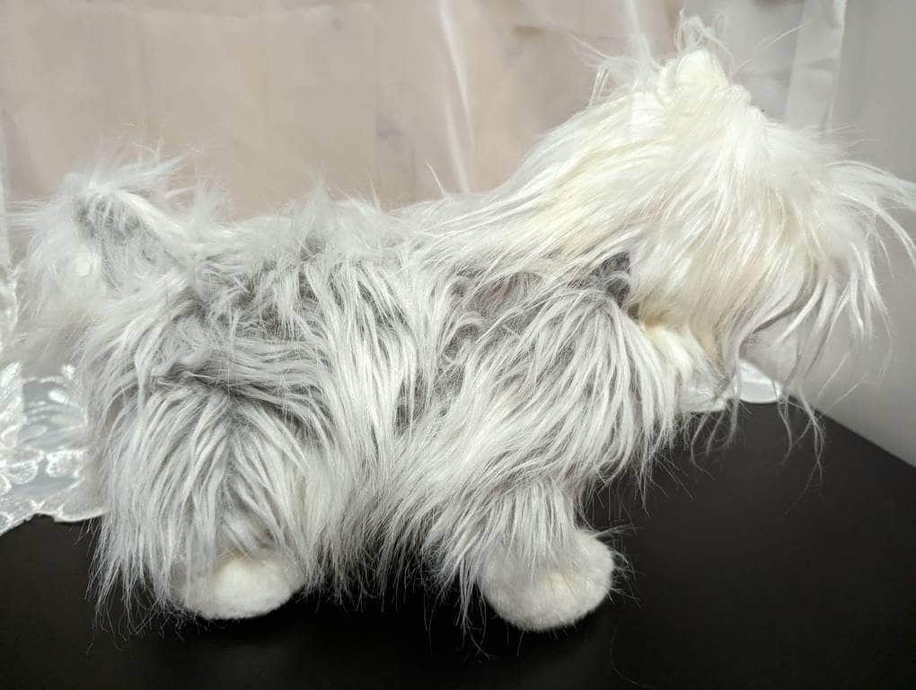 Ty Classic Collection - Foofie The White And Gray Fluffy Dog - Near Mint (12in) - Vintage Beanies Canada