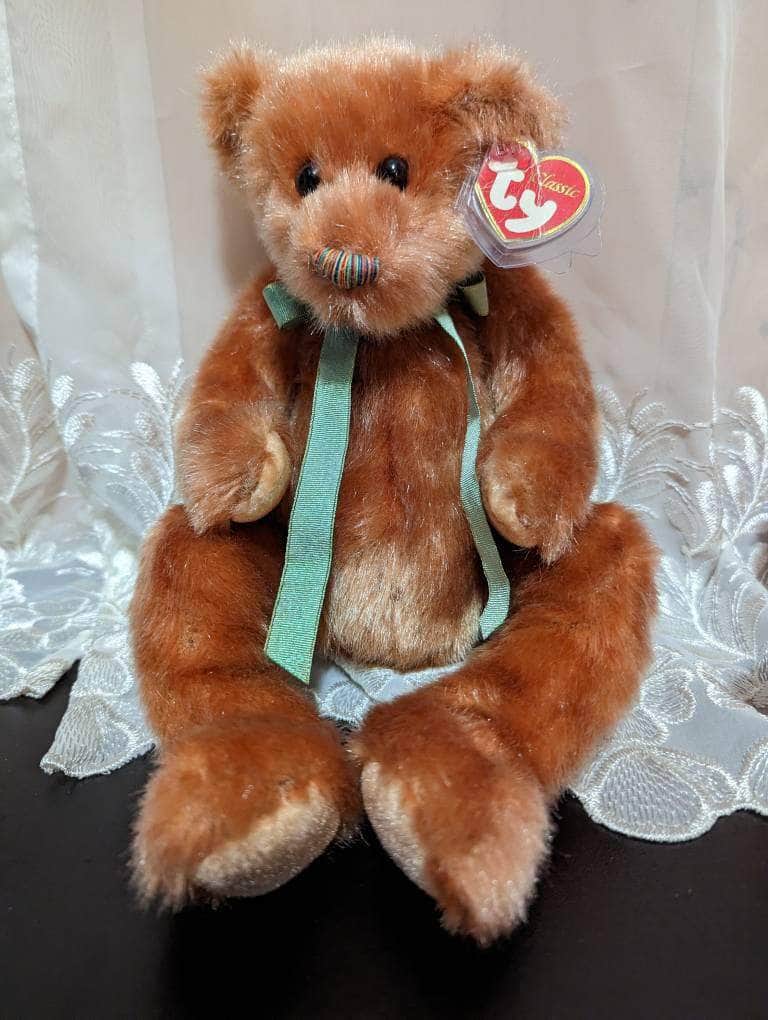 Ty Classic Collection - Skootch The Bear With Colorful Nose (13in) Creased Hang Tag - Vintage Beanies Canada