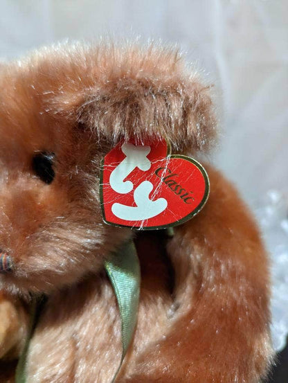 Ty Classic Collection - Skootch The Bear With Colorful Nose (13in) Creased Hang Tag - Vintage Beanies Canada