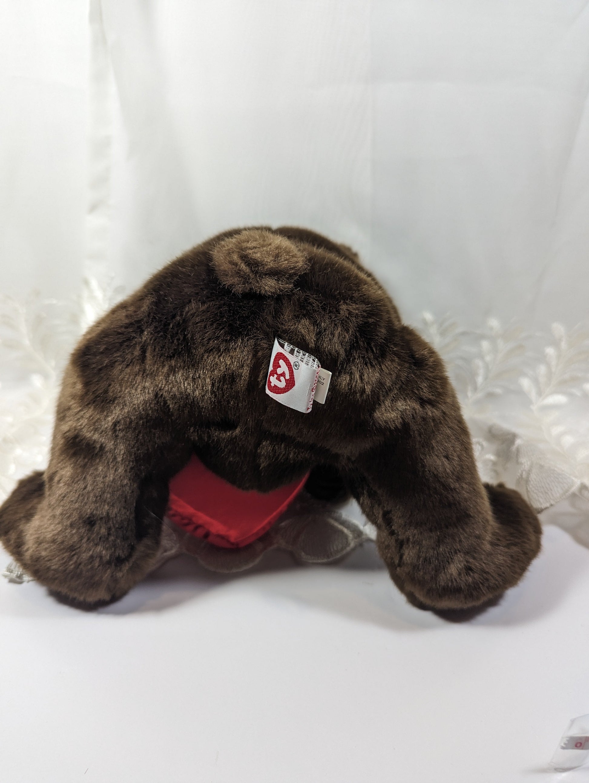Ty Classic Collection - Sweeten The Brown Bear Holding Heart (10in) - Vintage Beanies Canada