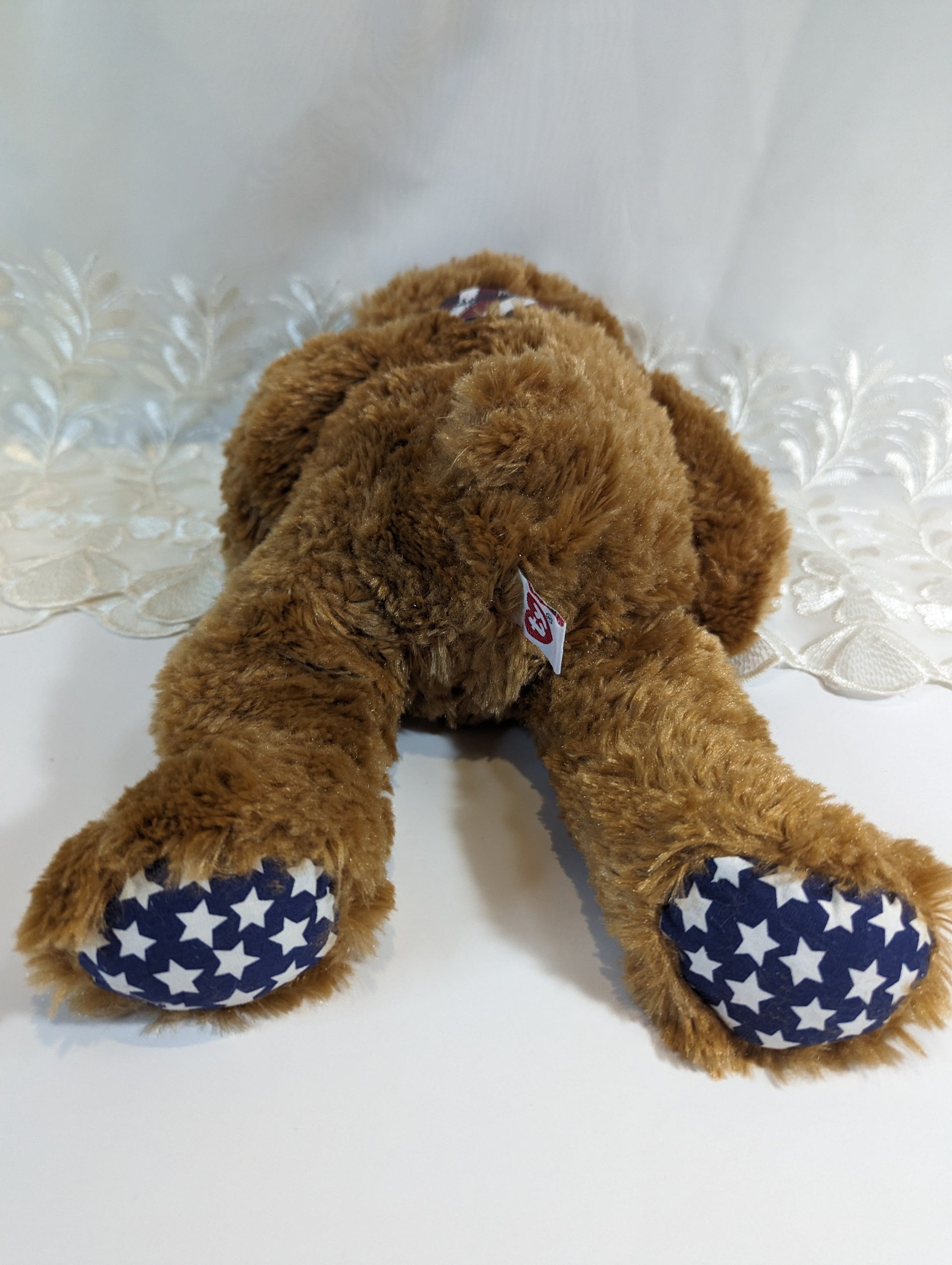Ty Classics Collection - Flags the Bear with American Flag Ribbon (12 in) - Vintage Beanies Canada