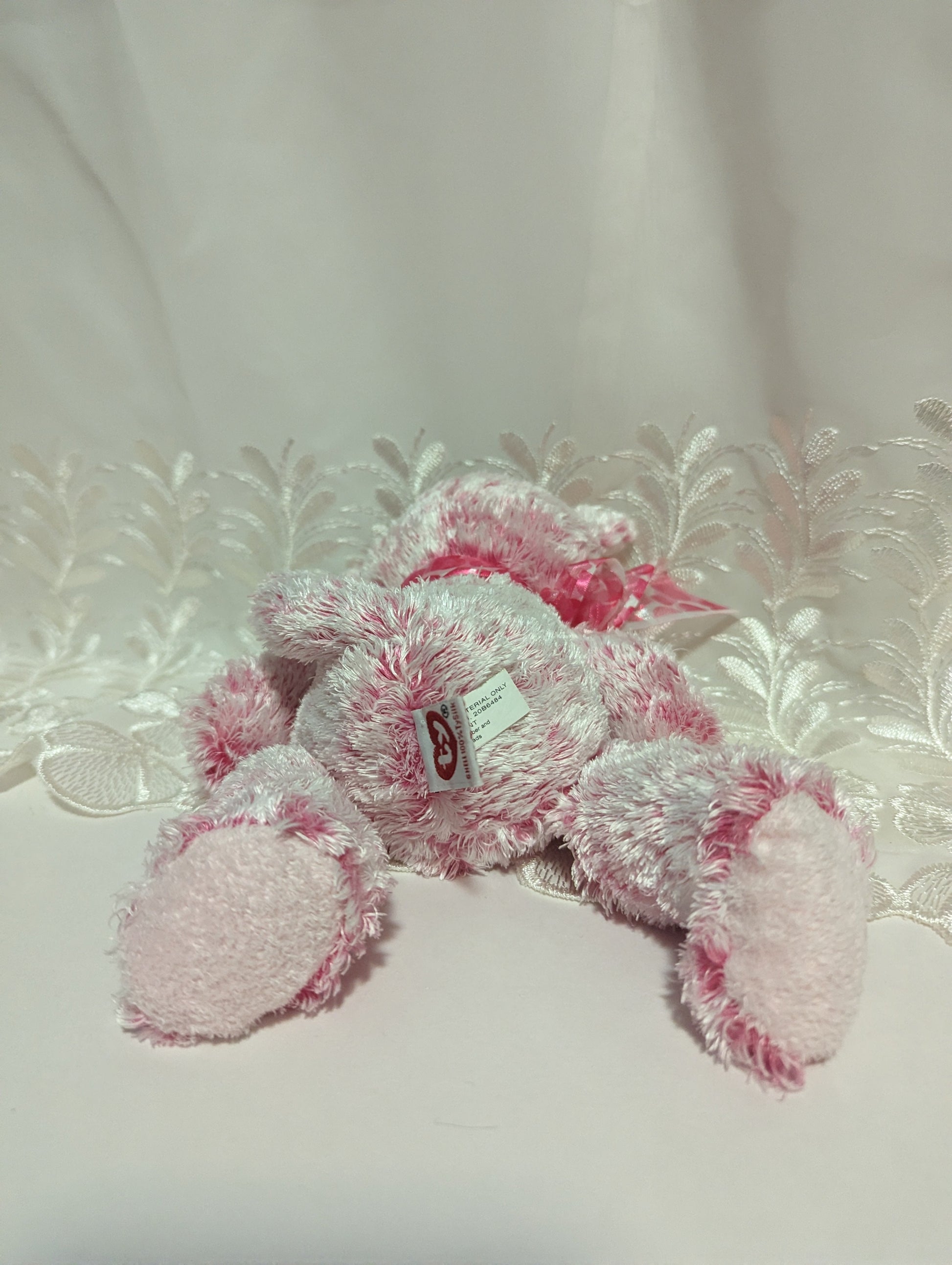 Ty Classics Collection - Meows the Adorable Pink Cat with Pink Bow (10 in) No Tag - Vintage Beanies Canada