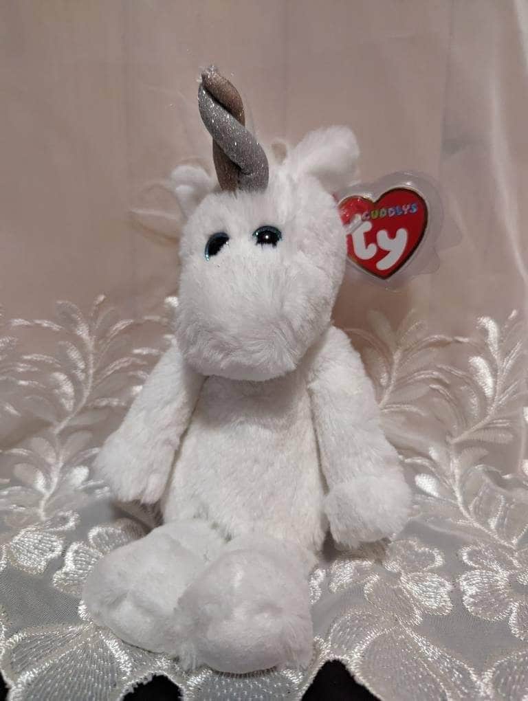 Ty Cuddlys - Angus The White Unicorn (8 in) - Vintage Beanies Canada