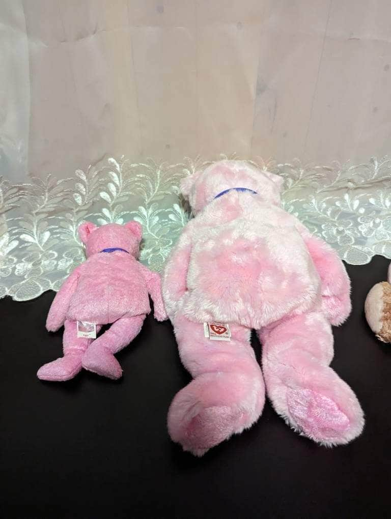 Ty Eggs The Pink Easter Bear Beanie Baby + Beanie Buddy Lot (Sold As Set) - Vintage Beanies Canada