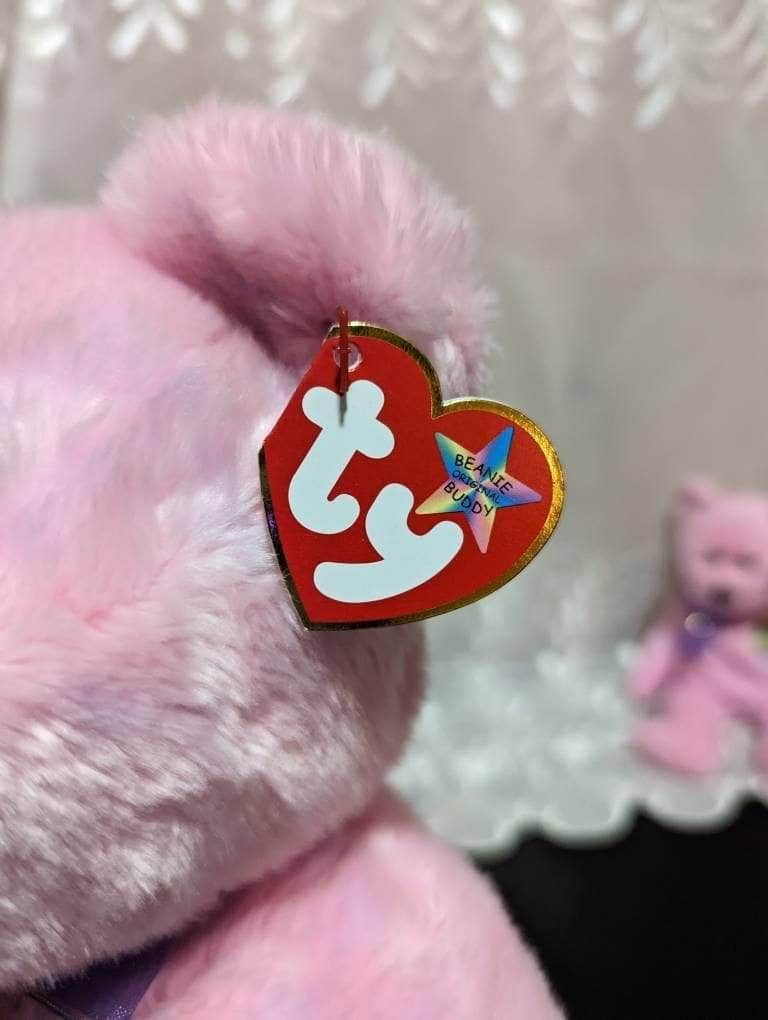 Ty Eggs The Pink Easter Bear Beanie Baby + Beanie Buddy Lot (Sold As Set) - Vintage Beanies Canada