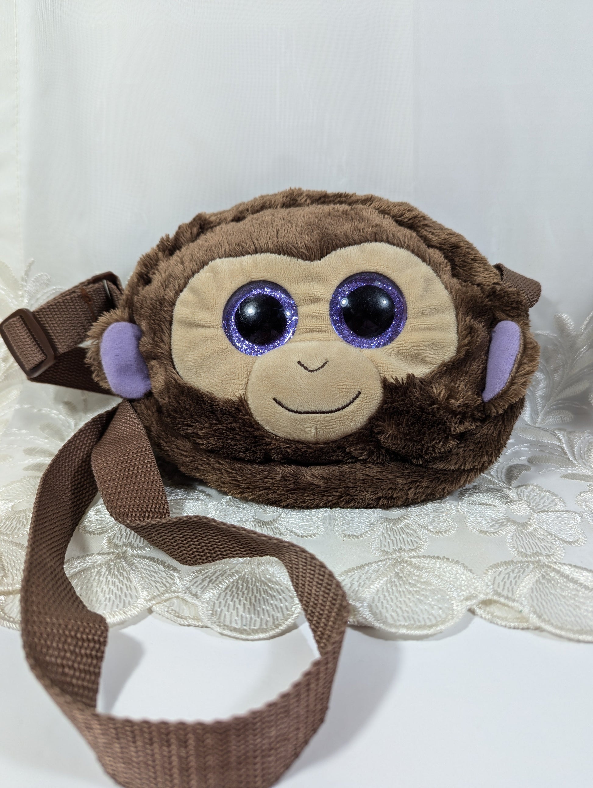 Ty Fashion - Coconut the Monkey Purse Plush (6in) No tag, Scuffed Eyes - Vintage Beanies Canada