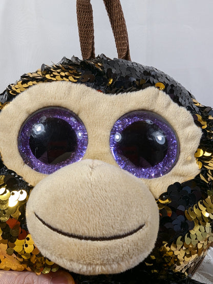 Ty Fashion - Coconut The Sequined Monkey Backpack (11in) No tag, Scuffed Eyes - Vintage Beanies Canada