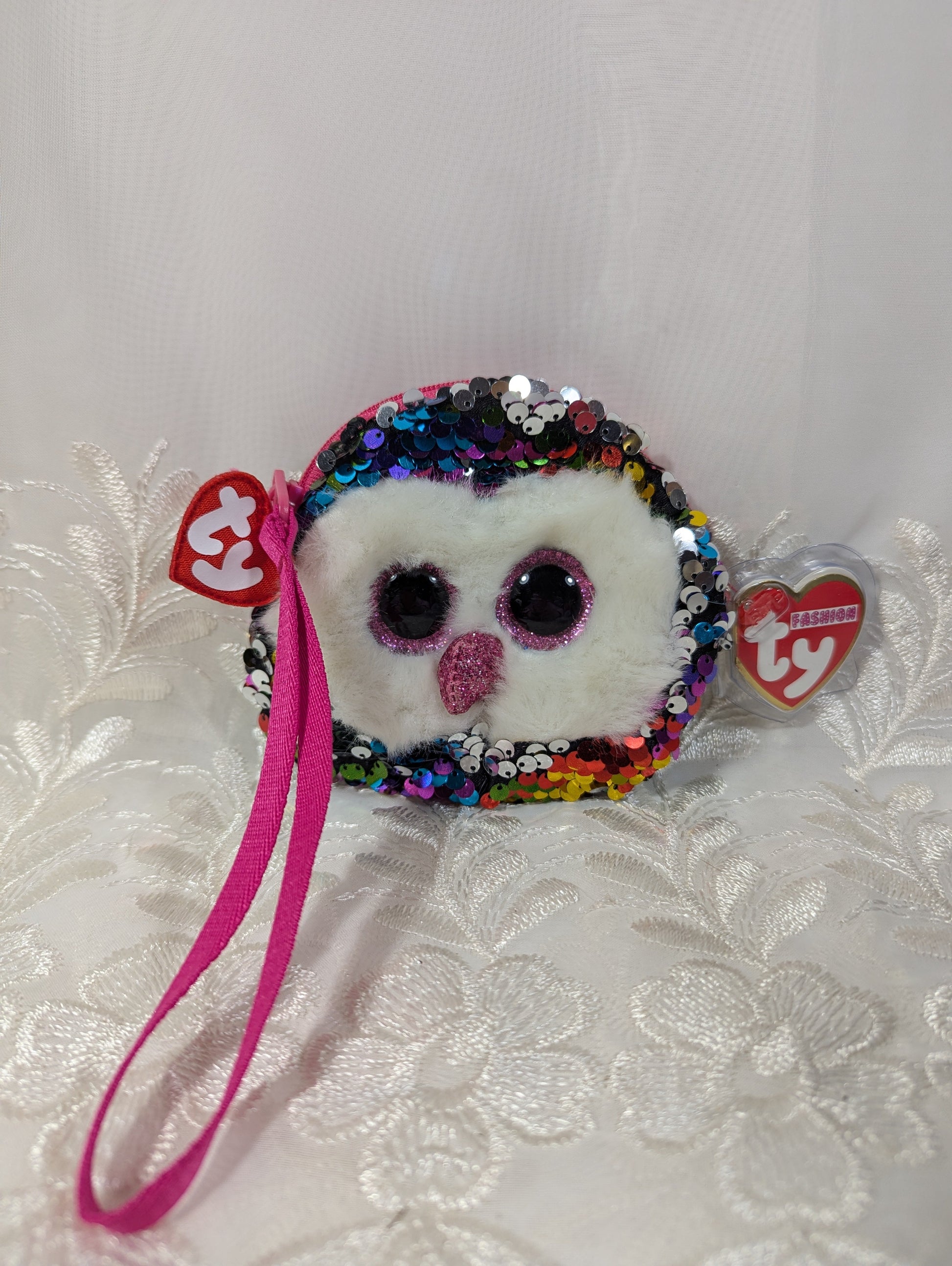 Ty Fashion - Owen the Sequined Rainbow Owl Coin Purse (5in) Near mint - Vintage Beanies Canada