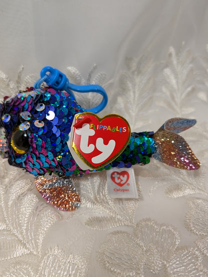 Ty Flippables Clip - Calypso the Sequined Narwhal (5in) - Vintage Beanies Canada