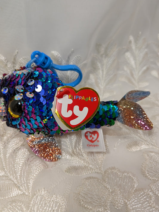 Ty Flippables Clip - Calypso the Sequined Narwhal (5in) - Vintage Beanies Canada