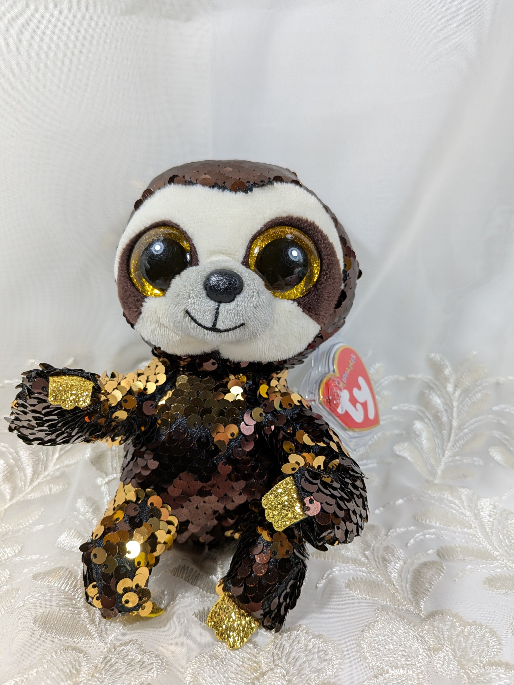 Ty Flippables - Dangler The Sequined Sloth (6in) Creased Tag - Vintage Beanies Canada