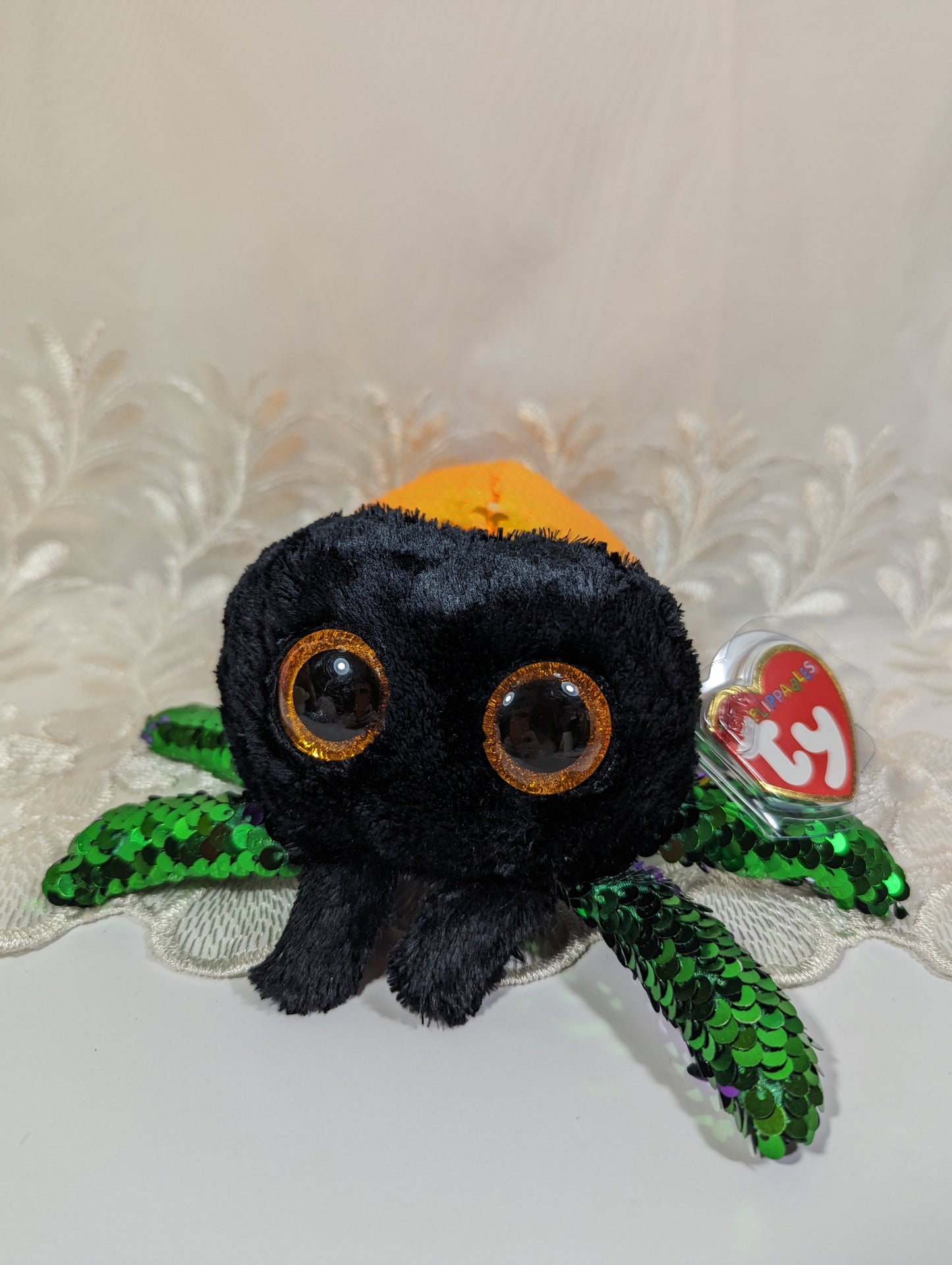 Ty Flippables - Glint The Halloween Sequined Spider (6in) Near Mint - Vintage Beanies Canada