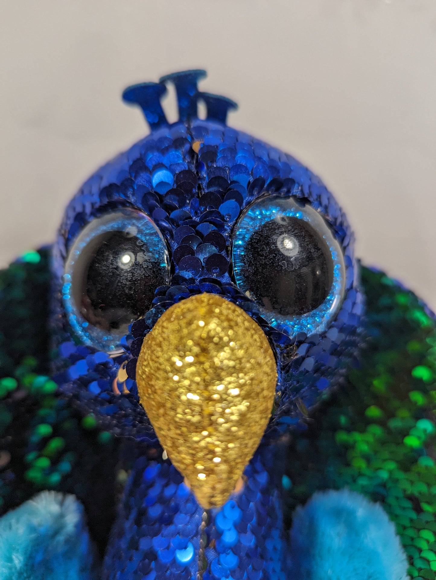 Ty Flippables - Tyson the Blue Sequined Peacock (9 In) Scuffed eyes - Vintage Beanies Canada