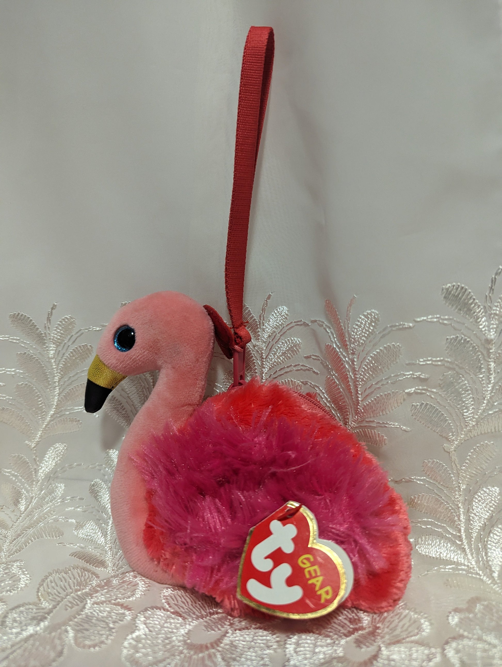 Ty Gear - Gilda The Pink Flamingo Coin Purse (5in) - Vintage Beanies Canada