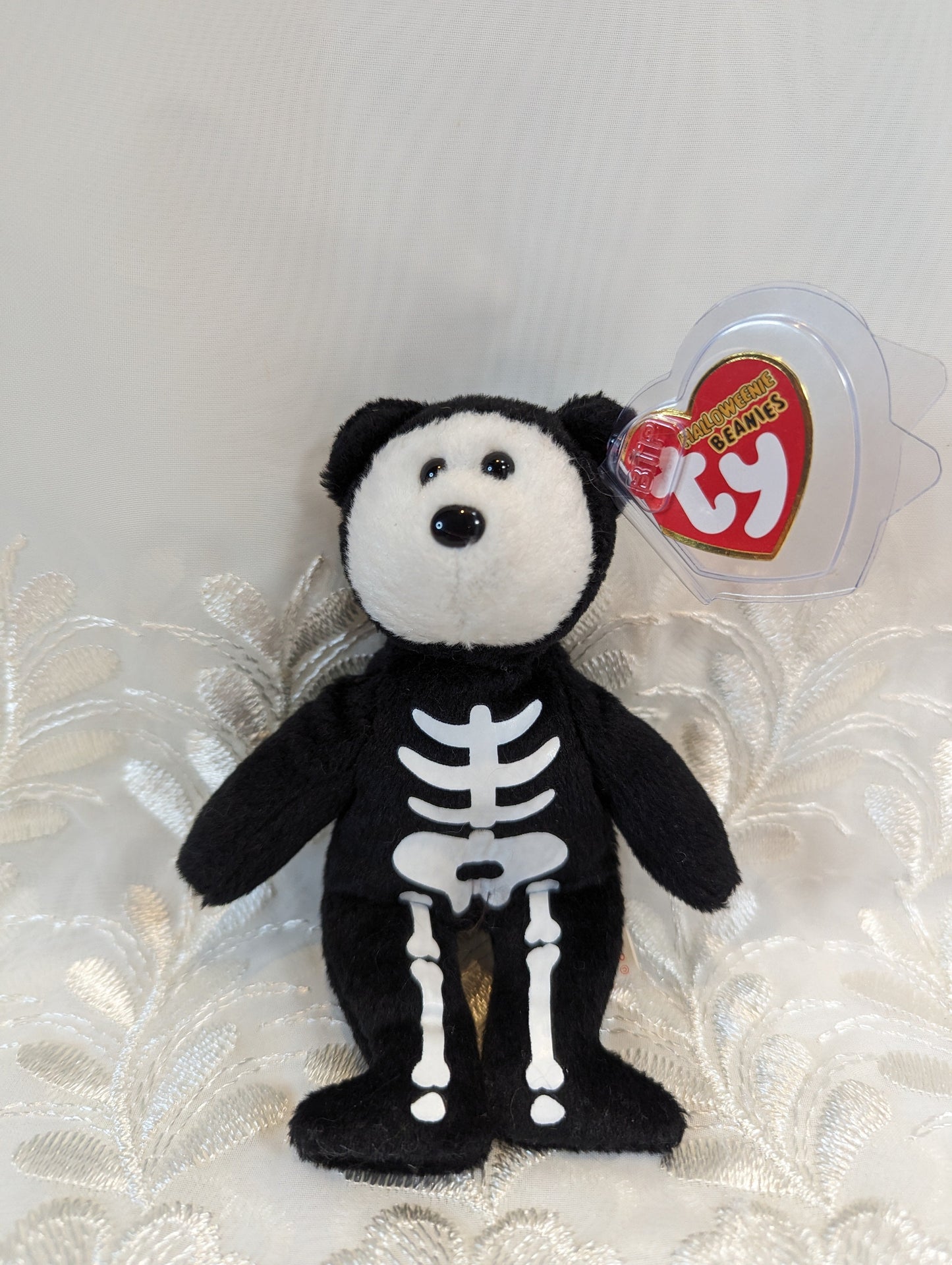 Ty Halloweenie Beanie - Boneses the Halloween Skeleton Bear (5in) *Tiny* Near Mint - Vintage Beanies Canada