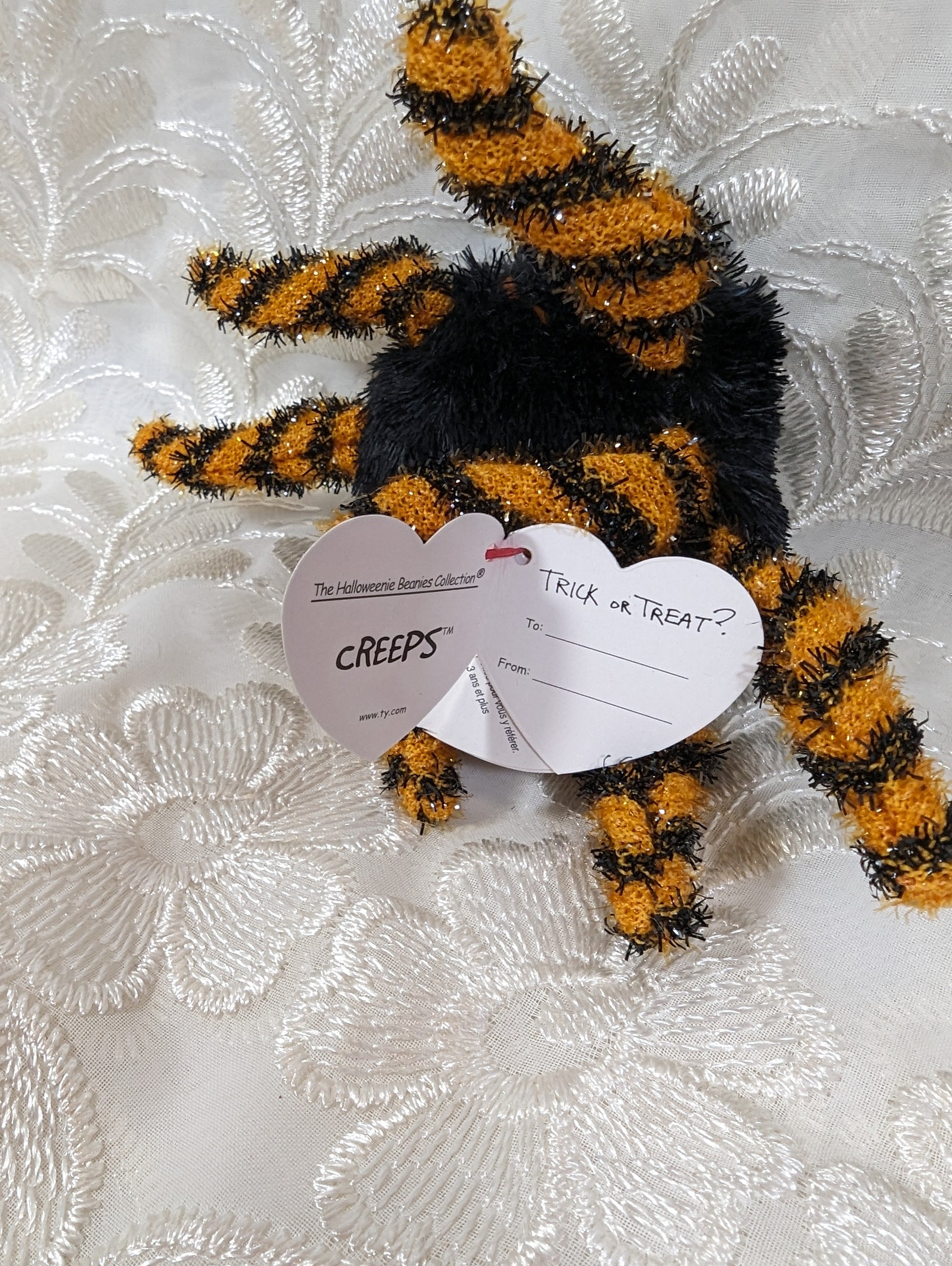 Ty Halloweenie Beanie - Creeps The Spider (5in) *Tiny* - Vintage Beanies Canada