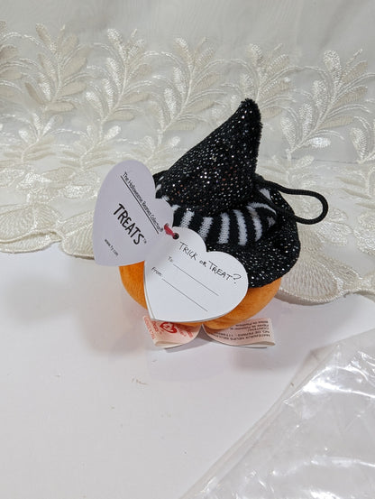 Ty Halloweenie Beanie - Treats The Halloween Pumpkin (3in) *Tiny* - Vintage Beanies Canada