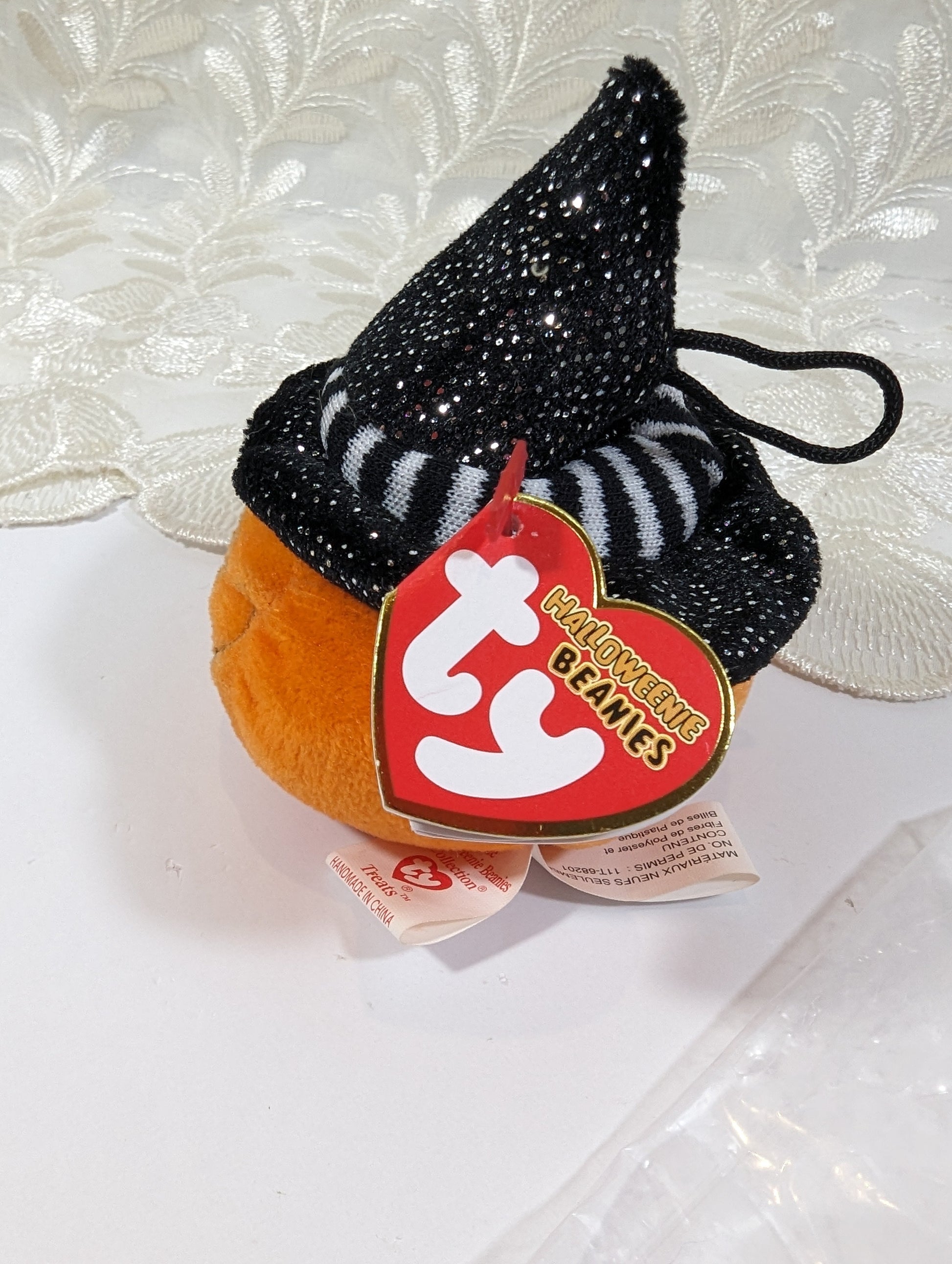 Ty Halloweenie Beanie - Treats The Halloween Pumpkin (3in) *Tiny* - Vintage Beanies Canada