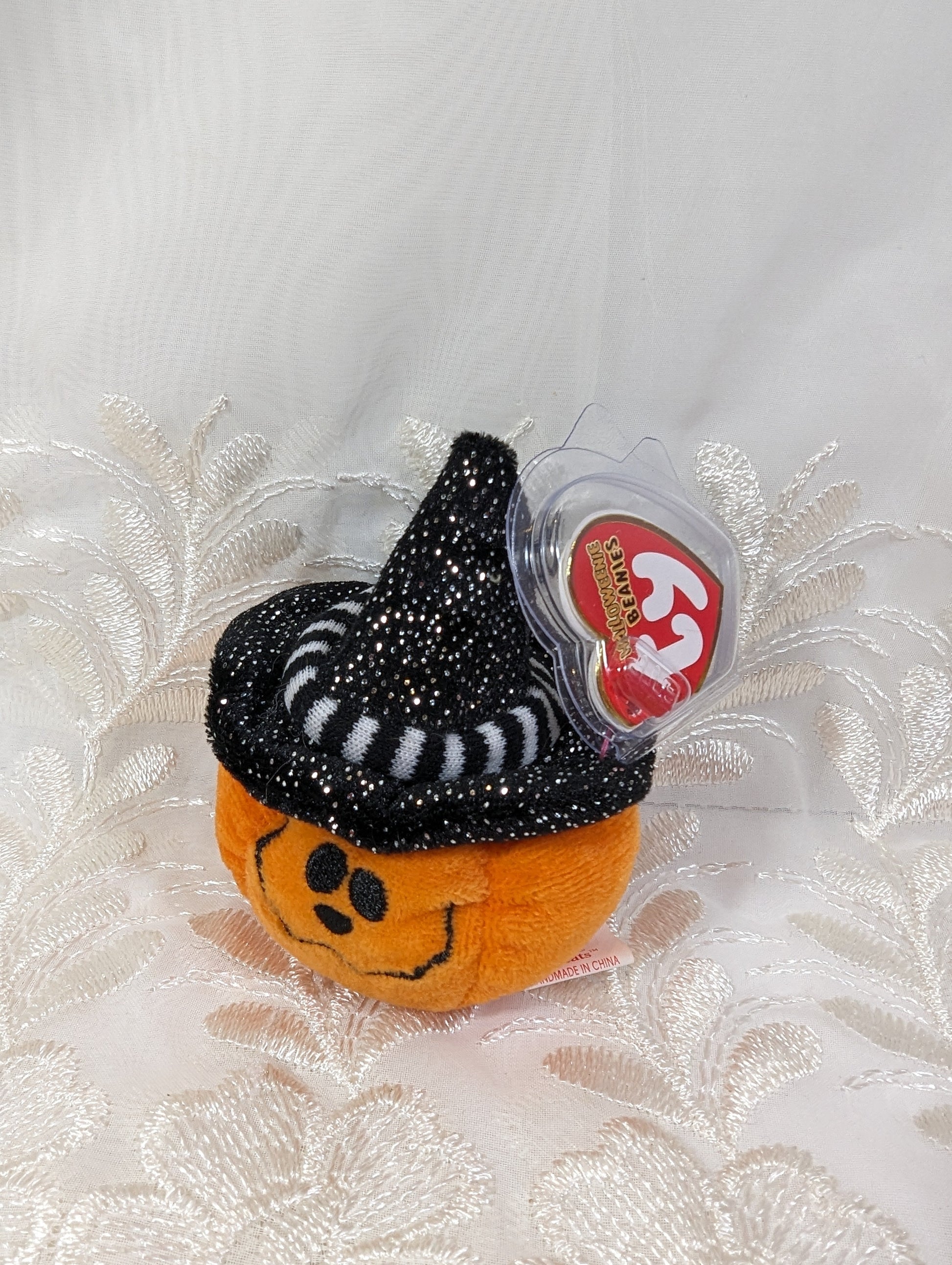 Ty Halloweenie Beanie - Treats The Halloween Pumpkin (3in) *Tiny* - Vintage Beanies Canada