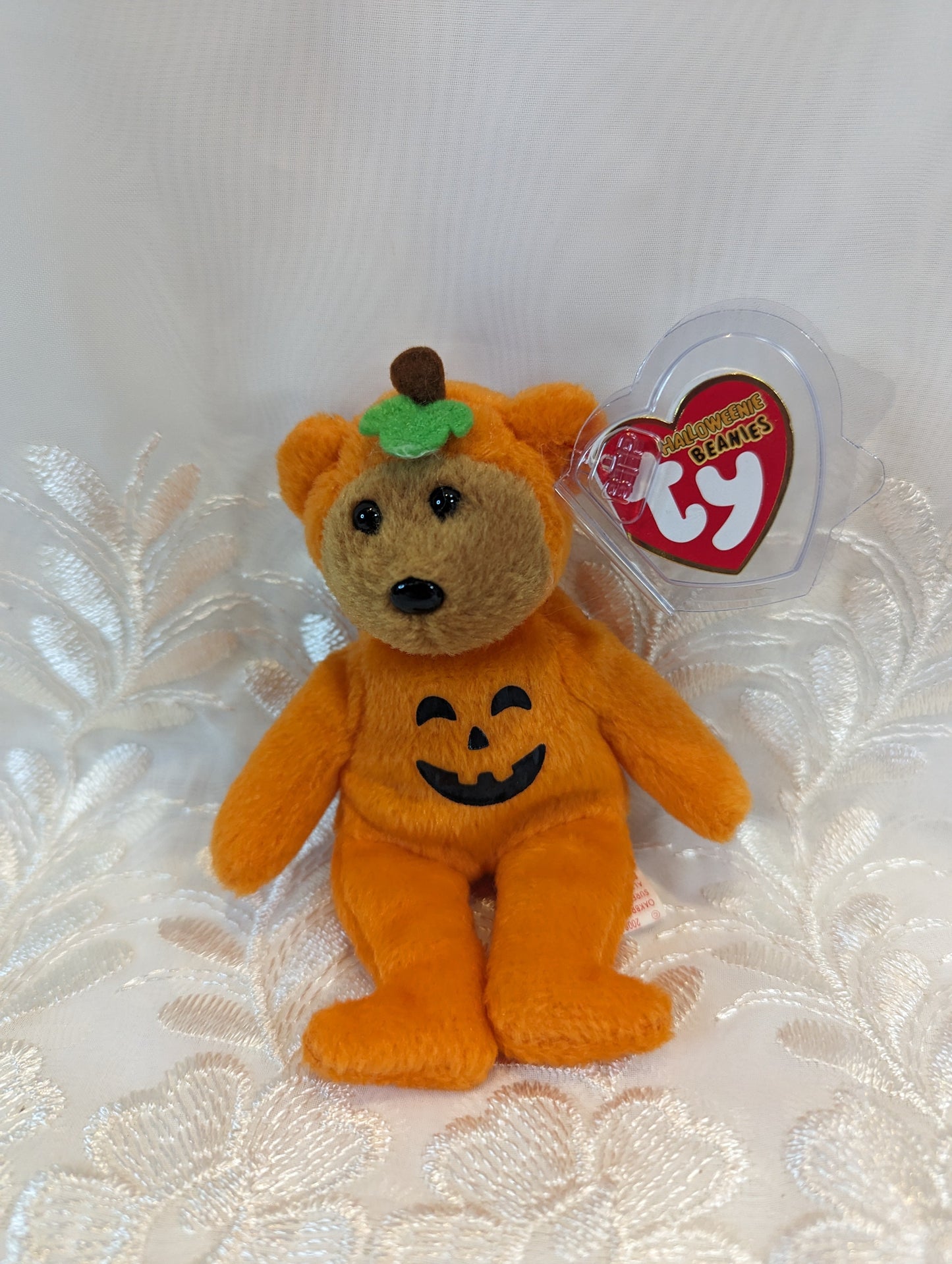 Ty Halloweenie Beanie - Treatsies the Halloween Pumpkin Bear (5in) *Tiny* - Vintage Beanies Canada