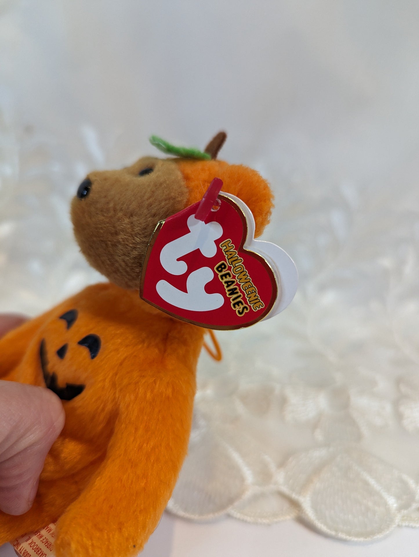 Ty Halloweenie Beanie - Treatsies the Halloween Pumpkin Bear (5in) *Tiny* - Vintage Beanies Canada