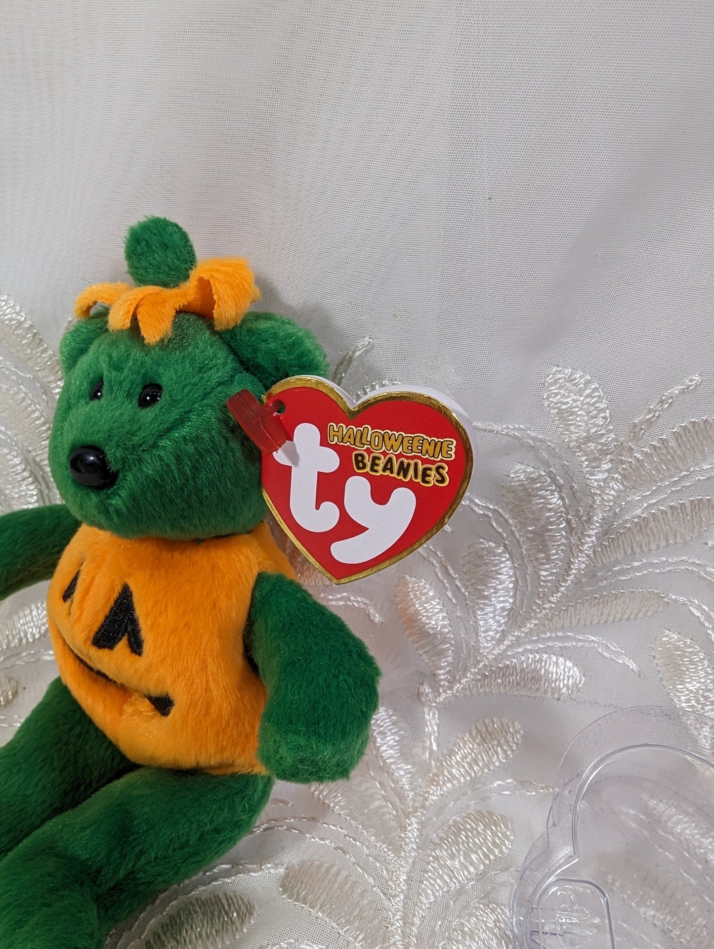 Ty Halloweenie Beanie - Tricky The Pumpkin Bear (5in) *Tiny* - Vintage Beanies Canada