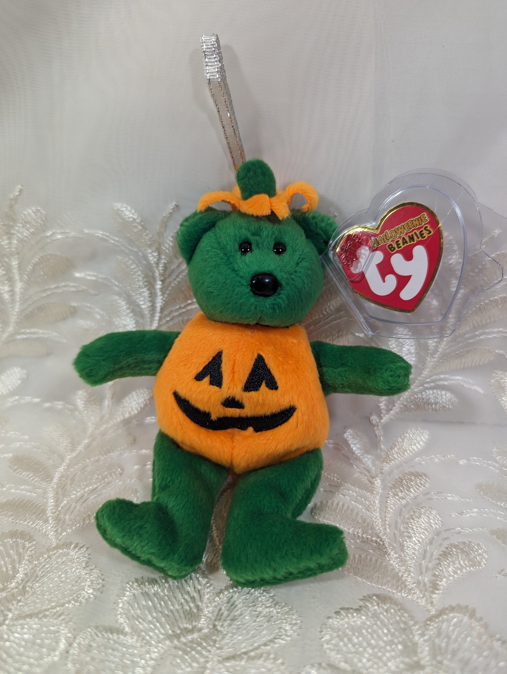 Ty Halloweenie Beanie - Tricky The Pumpkin Bear (5in) *Tiny* - Vintage Beanies Canada