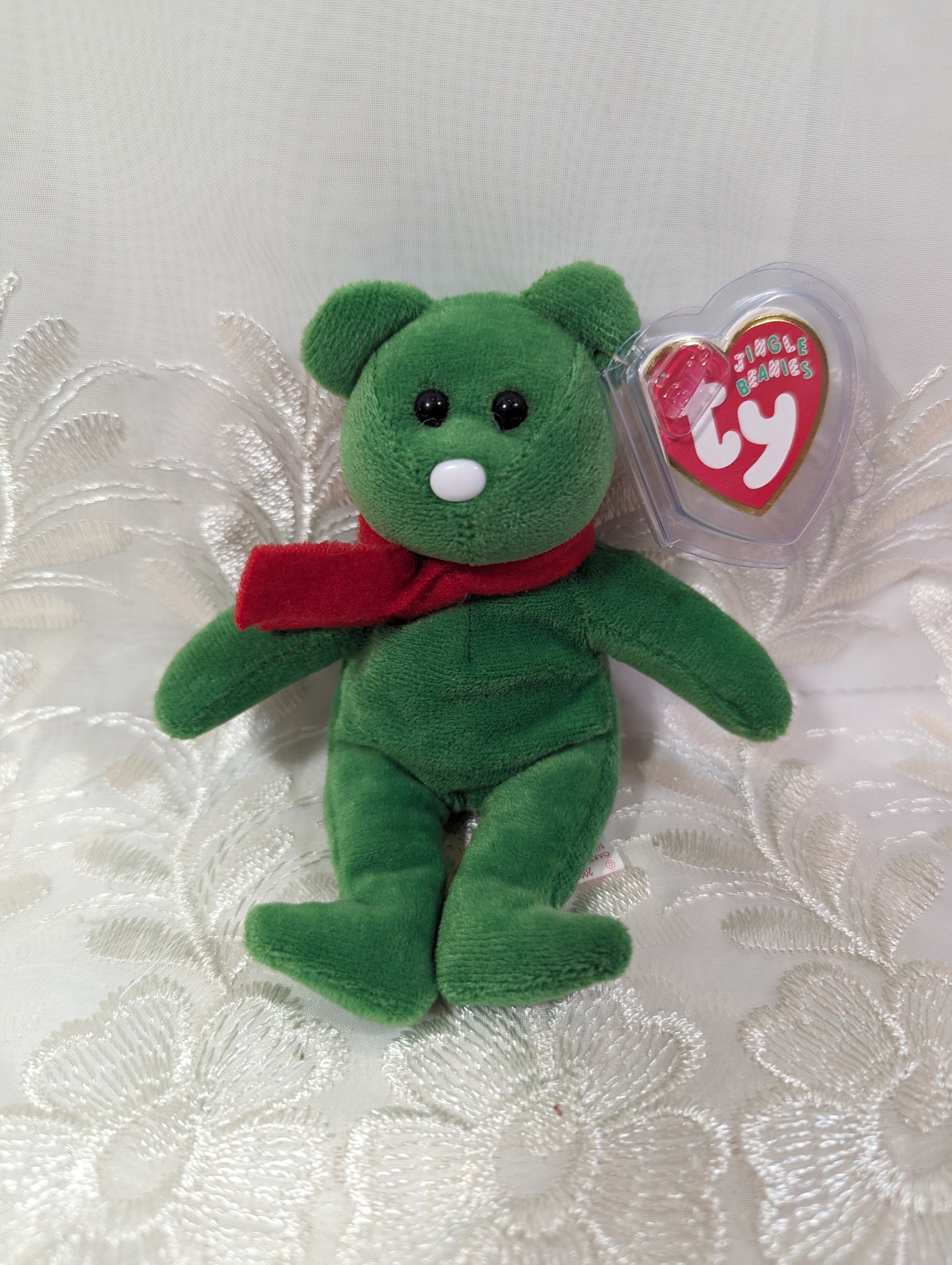 Ty Jingle Beanie - Lil' Flakes the Little Green Bear (5in) Christmas Ornament - Vintage Beanies Canada