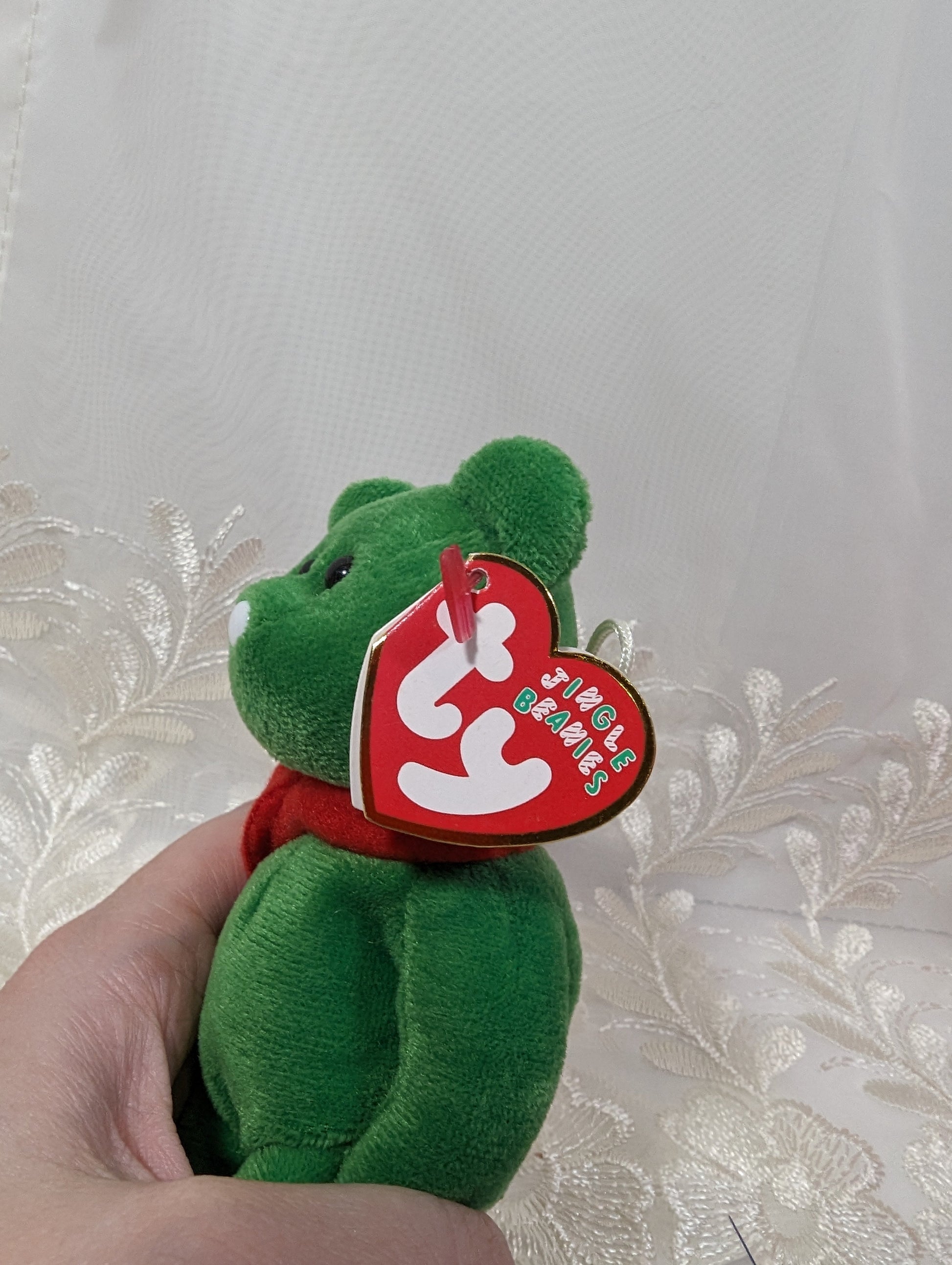 Ty Jingle Beanie - Lil' Flakes the Little Green Bear (5in) Christmas Ornament - Vintage Beanies Canada