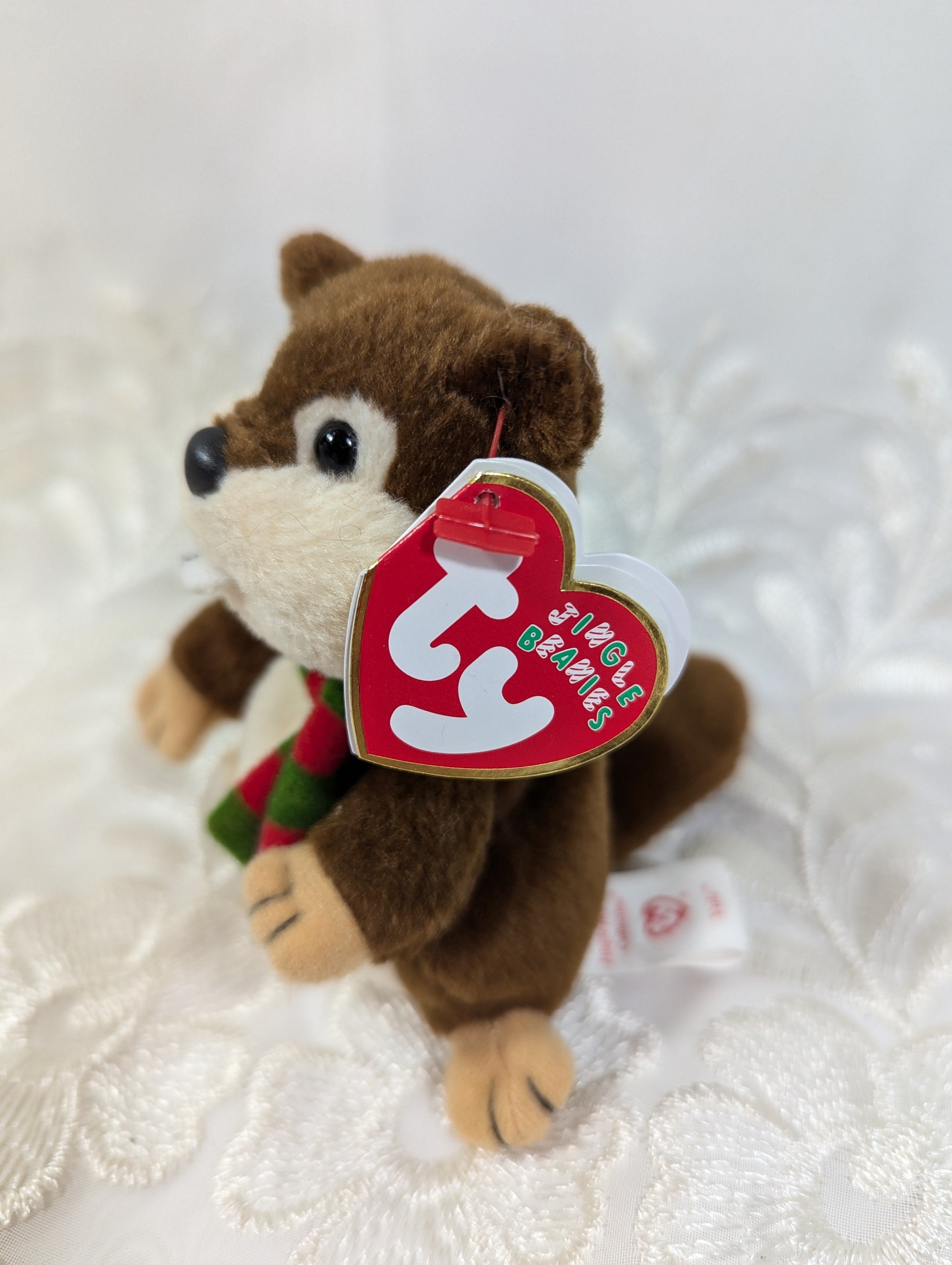 Ty Jingle Beanie - Yule The Beaver (4 in) Christmas Tree Ornament - Vintage Beanies Canada