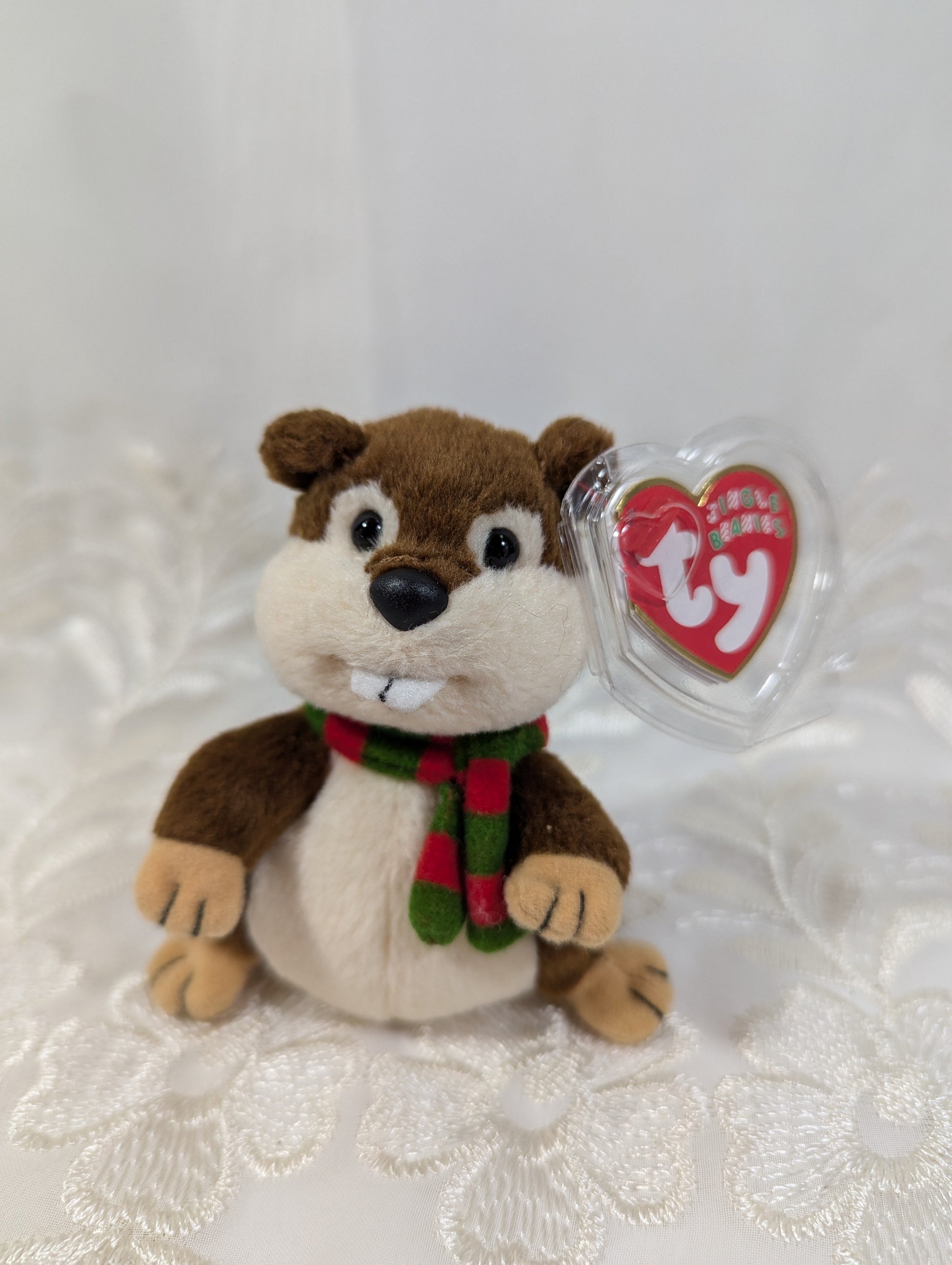 Ty Jingle Beanie - Yule The Beaver (4 in) Christmas Tree Ornament - Vintage Beanies Canada