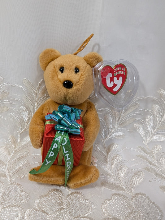 Ty Jingle Beanies - Gifts The Bear (5 in) Christmas Tree Ornament - Vintage Beanies Canada